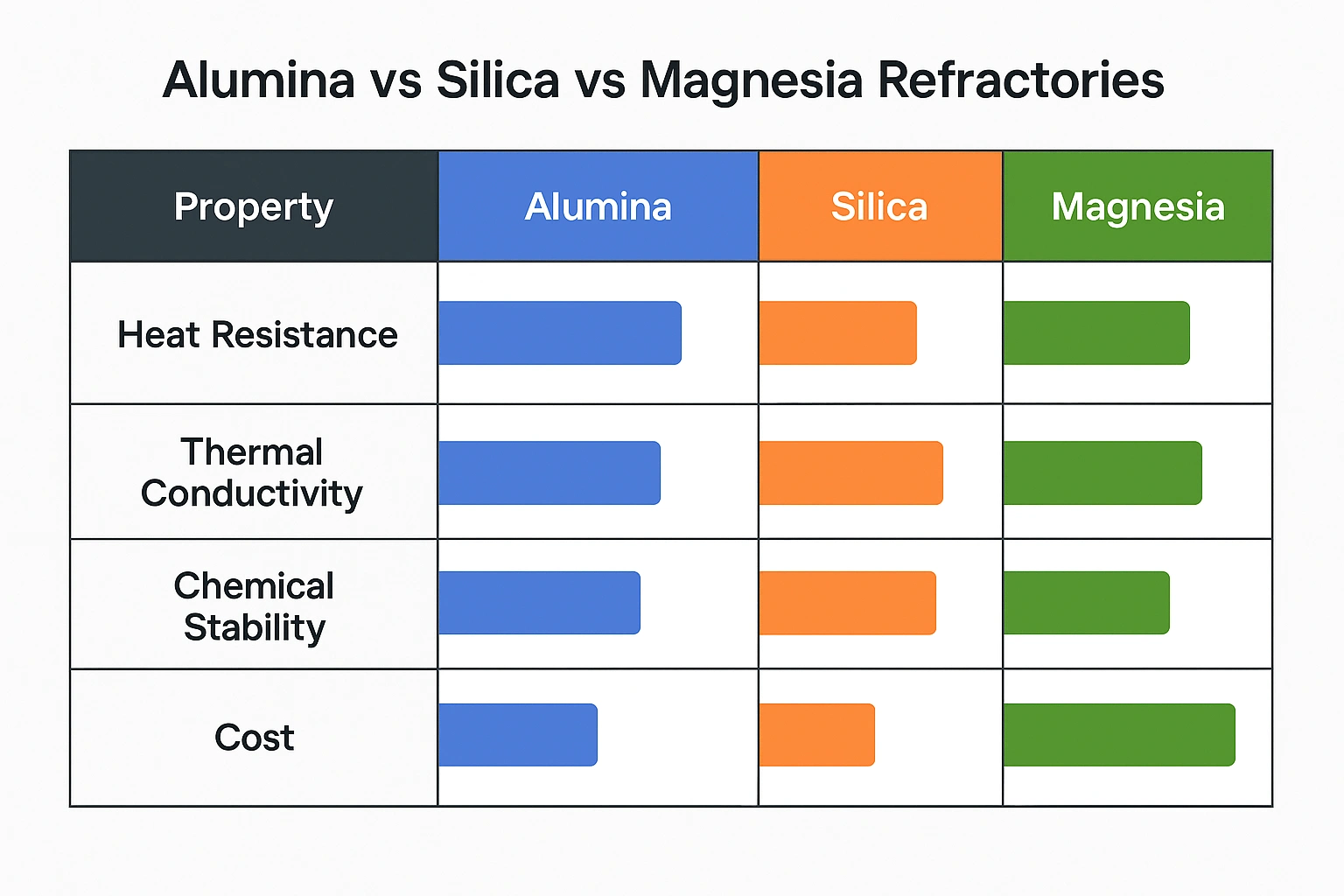 Alumina vs Silica vs Magnesia Refractories